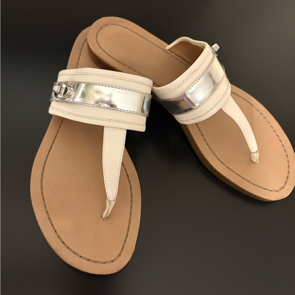Coach white sandals